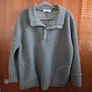 Cozy Green Fleece Sweater